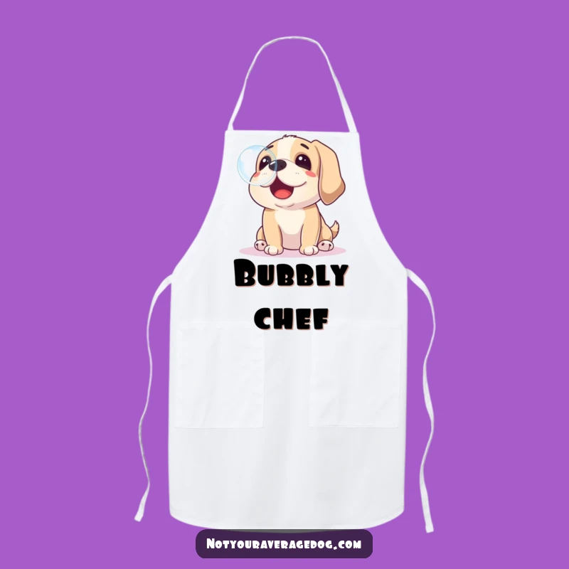 Funny Dog Catching Bubble Apron - Cook with Playful Cheer
