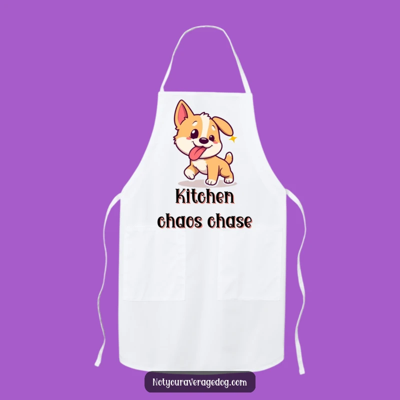 Funny Dog Laser Chase Apron: Cook with Comedic Intensity