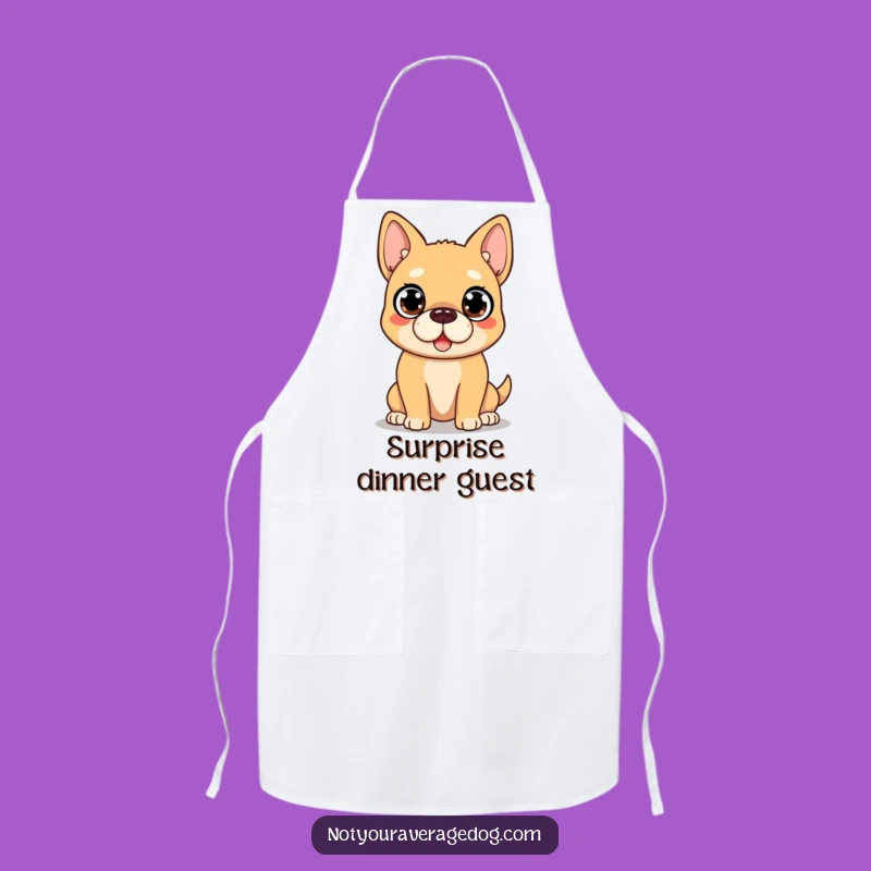 Funny Surprised Dog Apron: Wide-Eyed Kitchen Fun, Great Gift