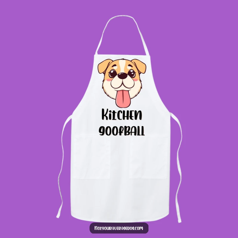 Funny Silly Dog Face Apron: Cook with Canine Cuteness