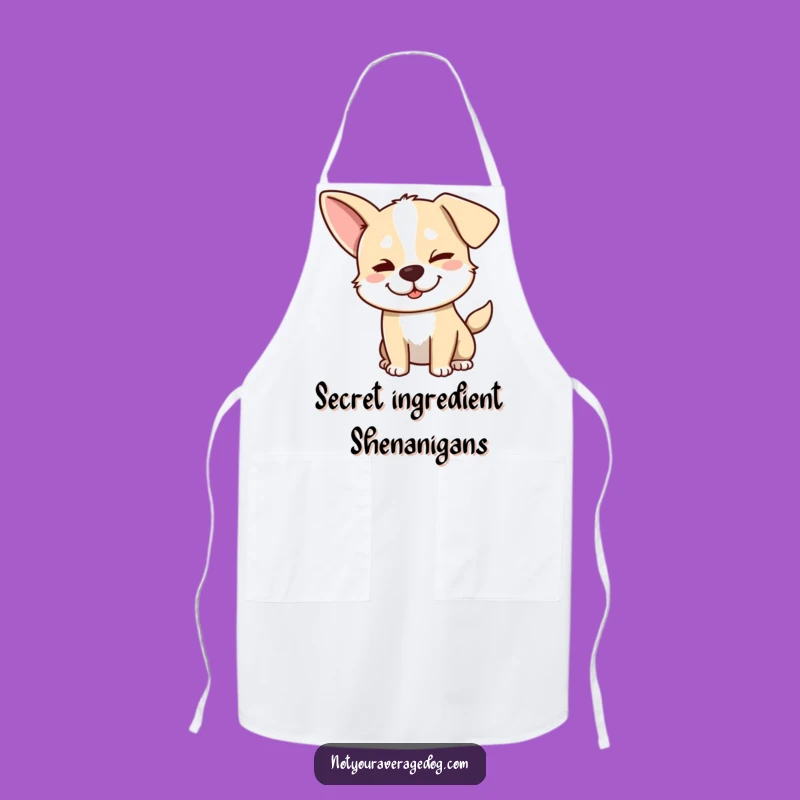 Funny Dog Wink Apron: Mischievous Kitchen Wear, a Hilarious Gift for Chefs