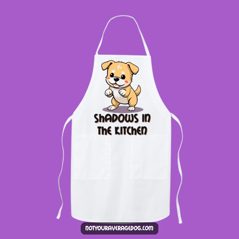 Funny Dog Shadow Pounce Apron: Cook with Playful Spirit