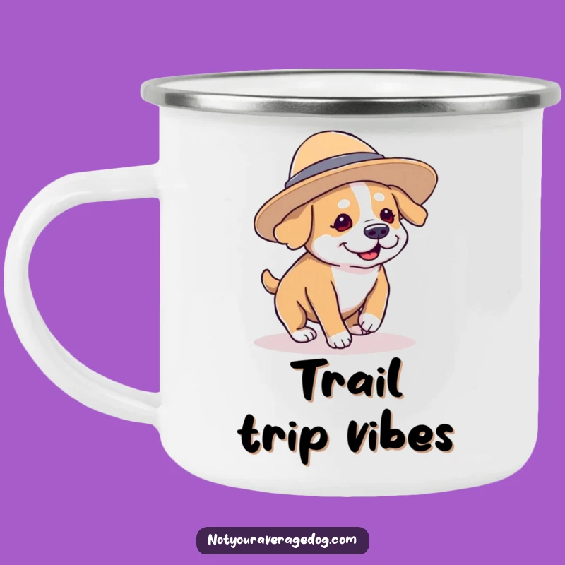 Funny Clumsy Dog Hat Camping Mug: Adventure Companion with a Stumble