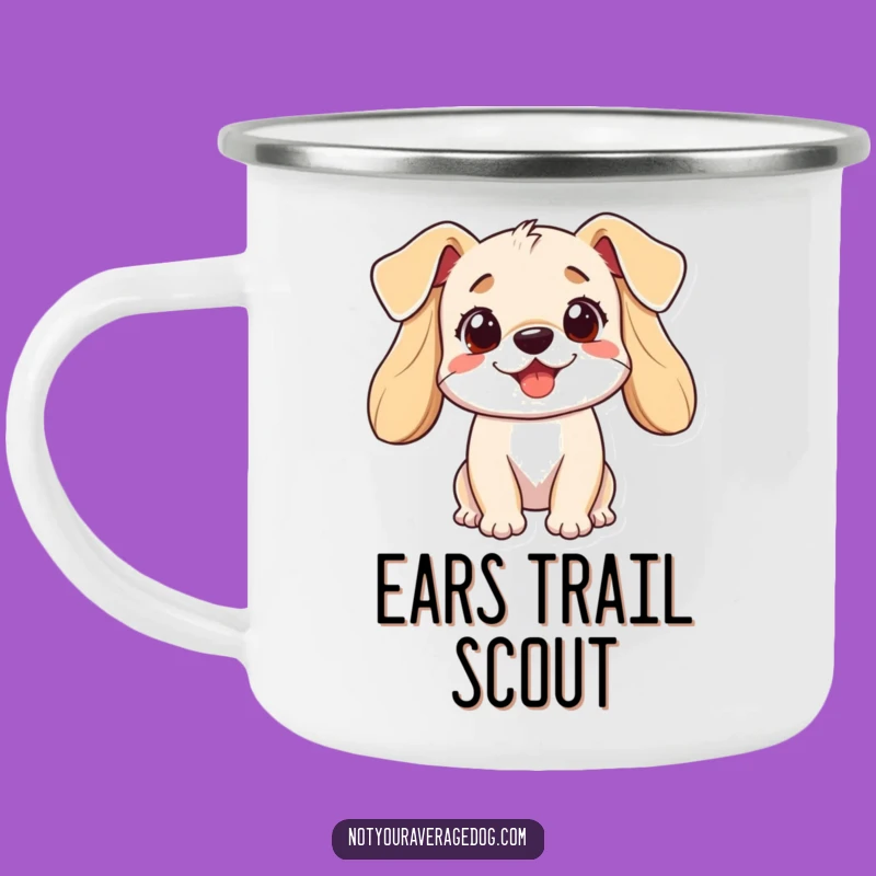 Funny Dog Camping Mug: Outdoor Adventures with a Playful Pup's Ears