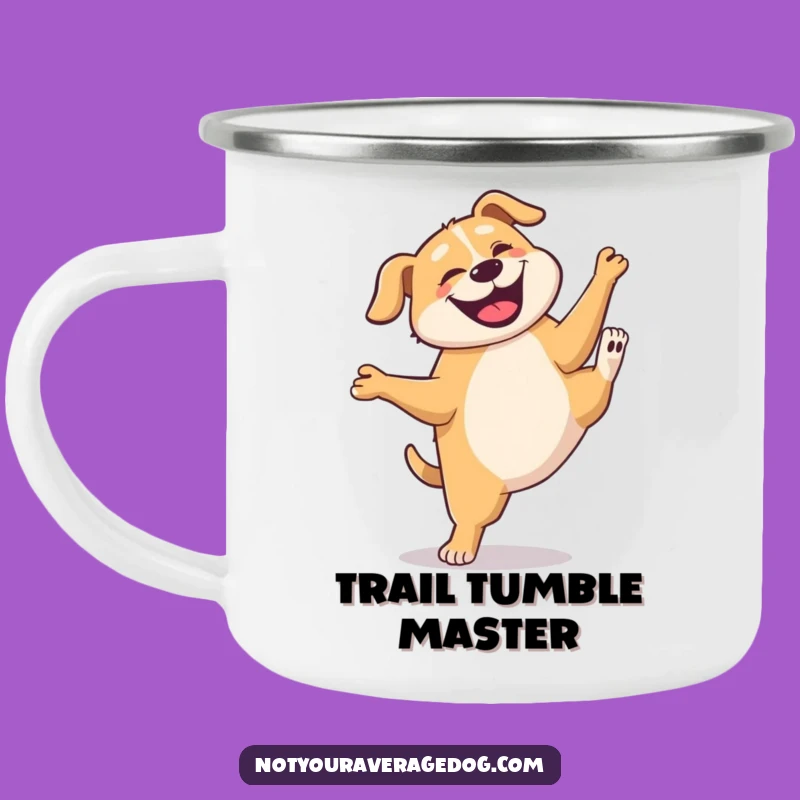 Funny Dog Cartwheel Camping Mug: Adventure Fuel Humor