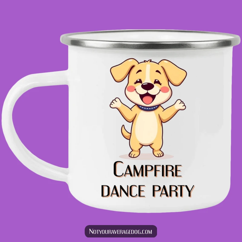 Funny Dog Dancing Camping Mug: Adventure Fuelled by Floppy Ear Moves