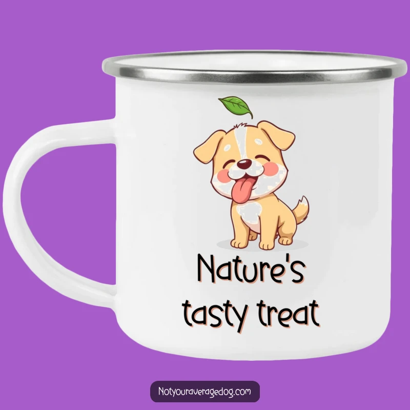 Funny Dog Leaf Camper Mug: Outdoor Hilarious Canine Adventure Cup