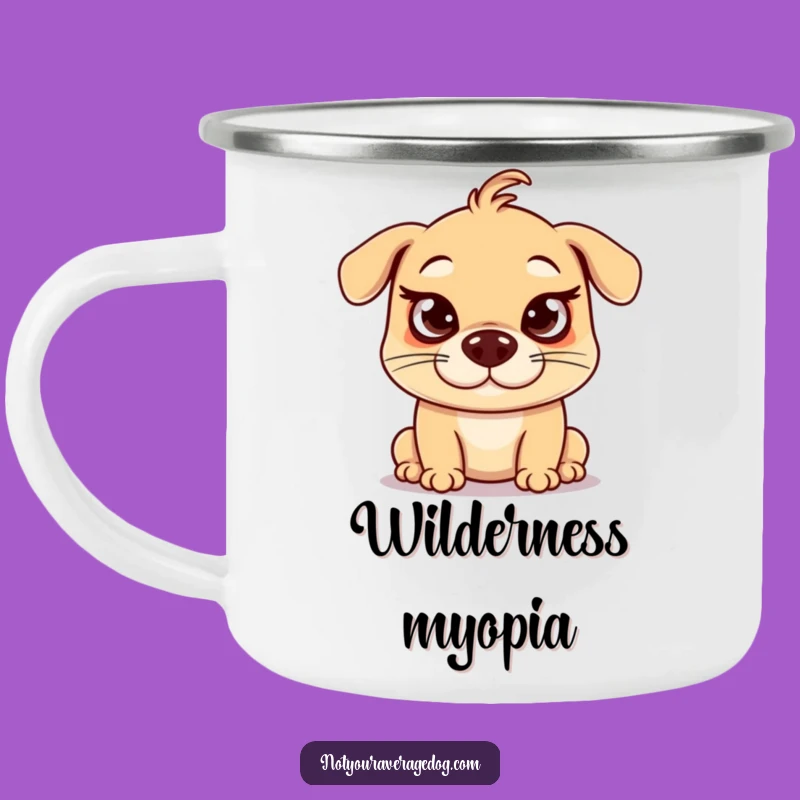 Funny Crossed Eyes Dog Camping Mug: Outdoor Goofiness & Big Smiles, Gift