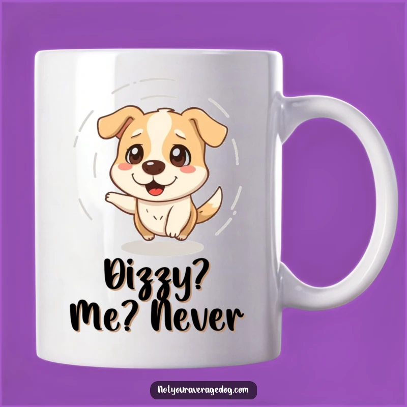 Funny Dazed Dog Spinning Mug - Hilarious Pet Lover's Dizzying Gift Idea