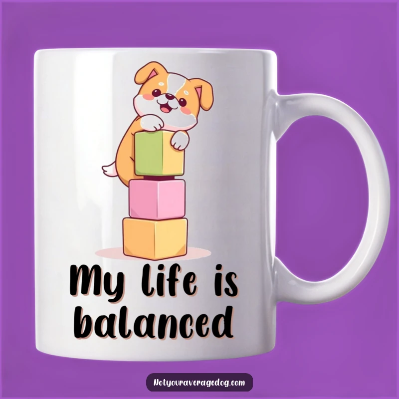 Funny Dog Balancing Cubes Mug: Hilarious Pet Gift for Dog Lovers