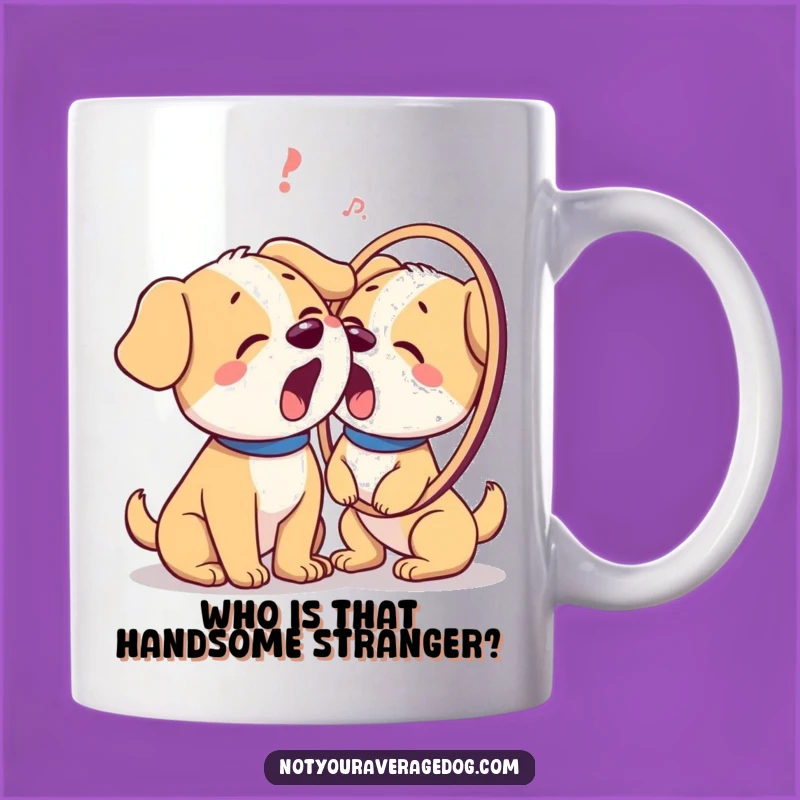 Funny Dog Barks at Reflection Mug: Hilarious Canine Confusion Gift for Dog Lovers