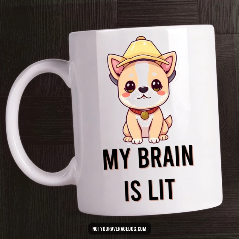 Funny dog wearing a lampshade as a hat, looking adorably silly and ready for a party.