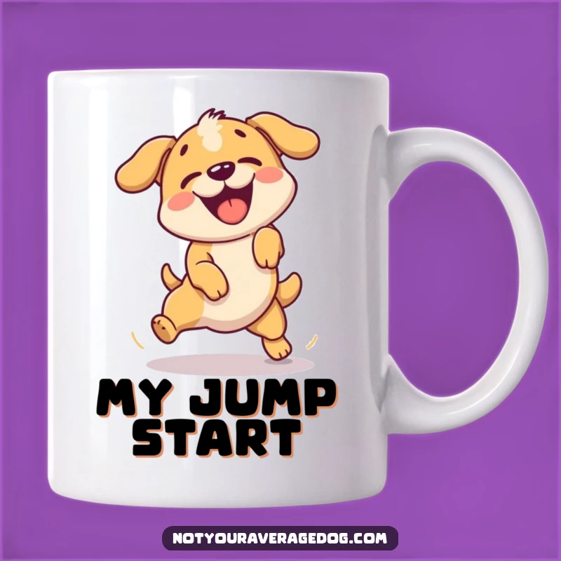 Funny Failed Jump Dog Mug: Hilarious Canine Effort Gift