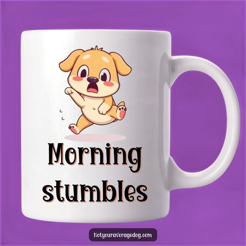 Funny Tripping Dog Mug: Silly Pup's Surprise Fall, Perfect Funny Gift