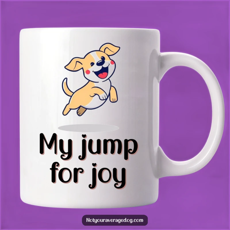 Funny Excited Dog Jump Mug: Hilarious Energy for Your Morning