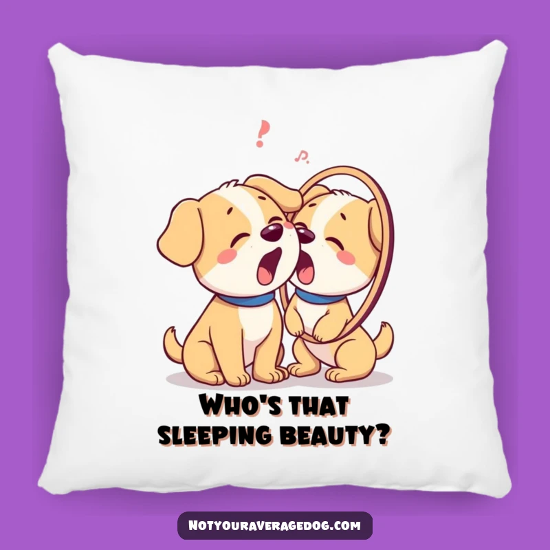 Funny Dog Barks at Reflection Pillow: Comfy Canine Confusion Accent for Your Couch