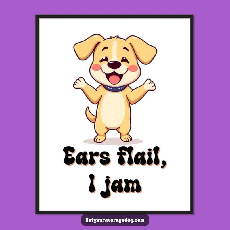 Funny Dog Dancing Digital Art: Instant Floppy Ear Moves Party Decor