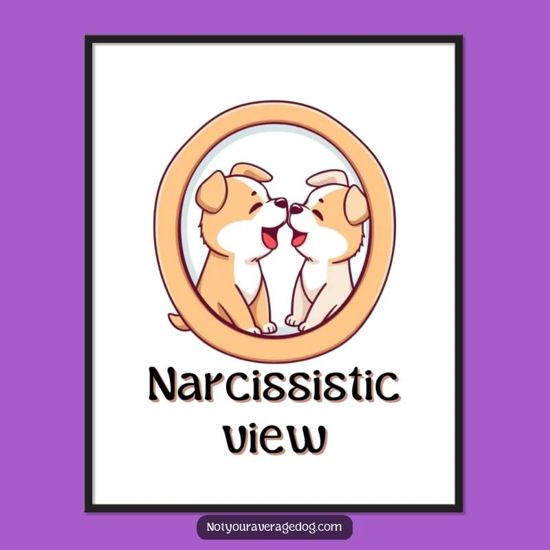 Funny Dog Barking Reflection Digital Art - Instant Hilarious Wall Decor