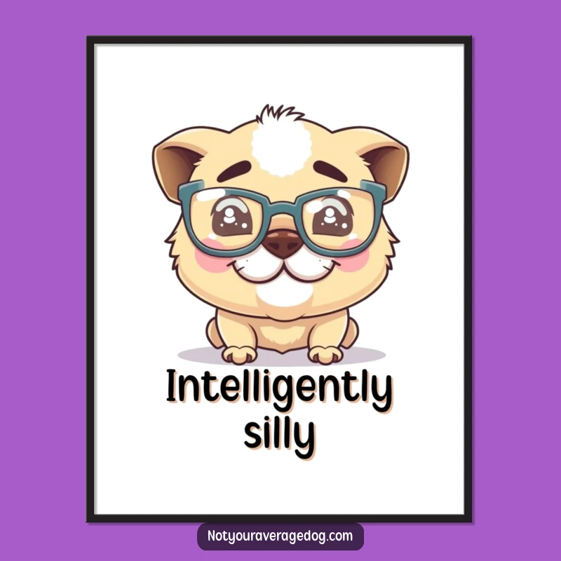 Funny Dog Glasses Digital Print: Instant Goofy Charm for Your Walls