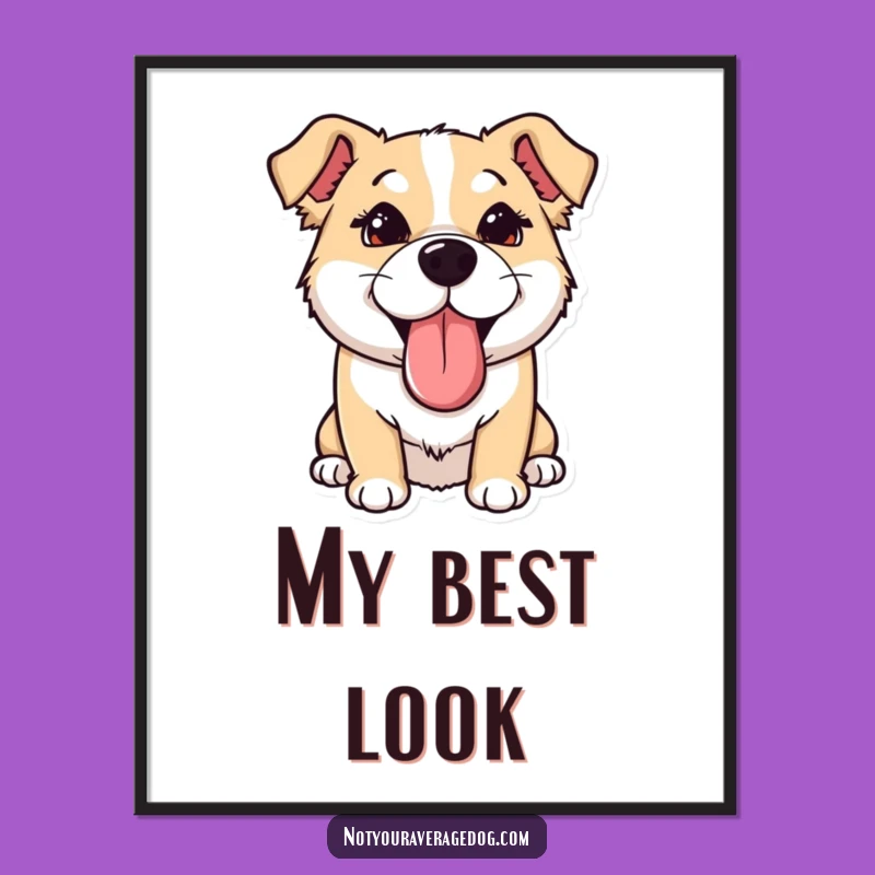 Funny Dog Goofy Digital Print: Silly Dog Art, Crossed Eyes Design, Perfect Funny Gift
