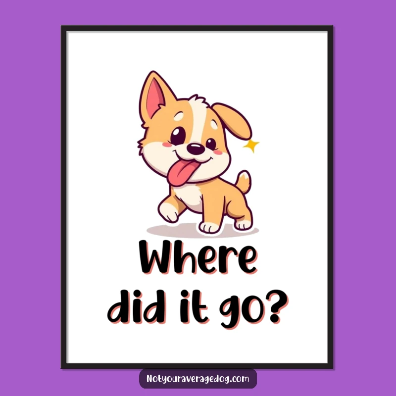 Funny Dog Laser Chase Digital Art: Instant Energy for Walls