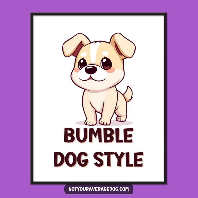 Funny Floppy Ear Dog Digital Print: Instant Canine Charm for Your Walls