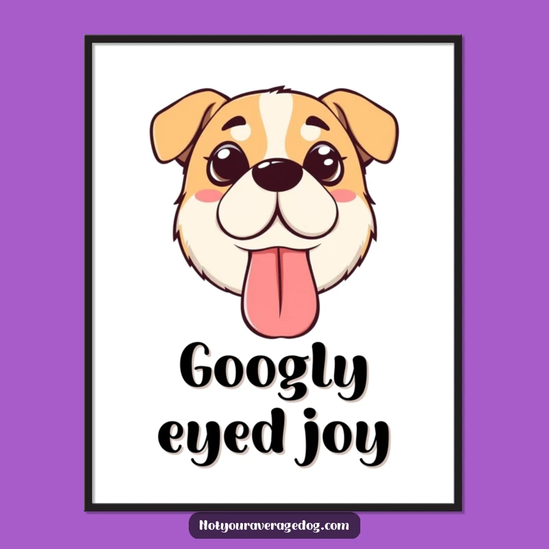 Funny Silly Dog Face Digital Art: Instant Canine Comedy for Your Walls