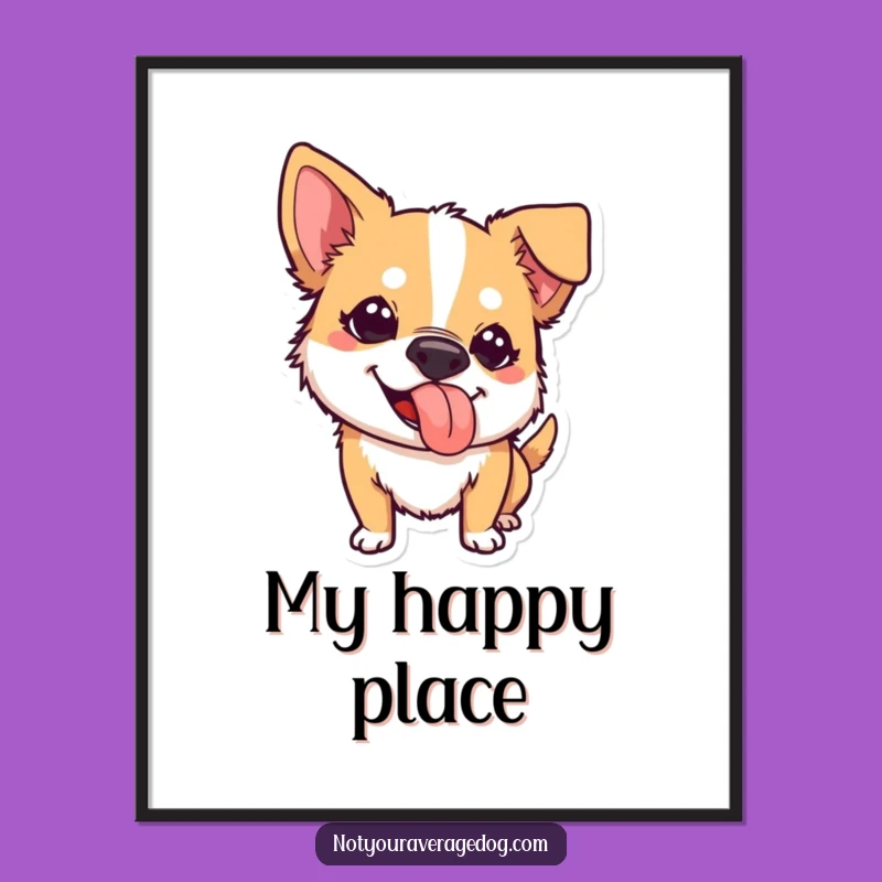 Funny Mischievous Dog Tongue Digital Art: Instant Cheeky Decor