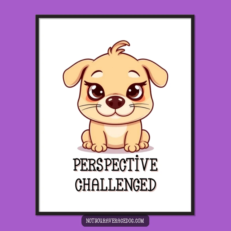 Funny Crossed Eyes Dog Digital Art: Instant Laughs & Goofy Face, Gift