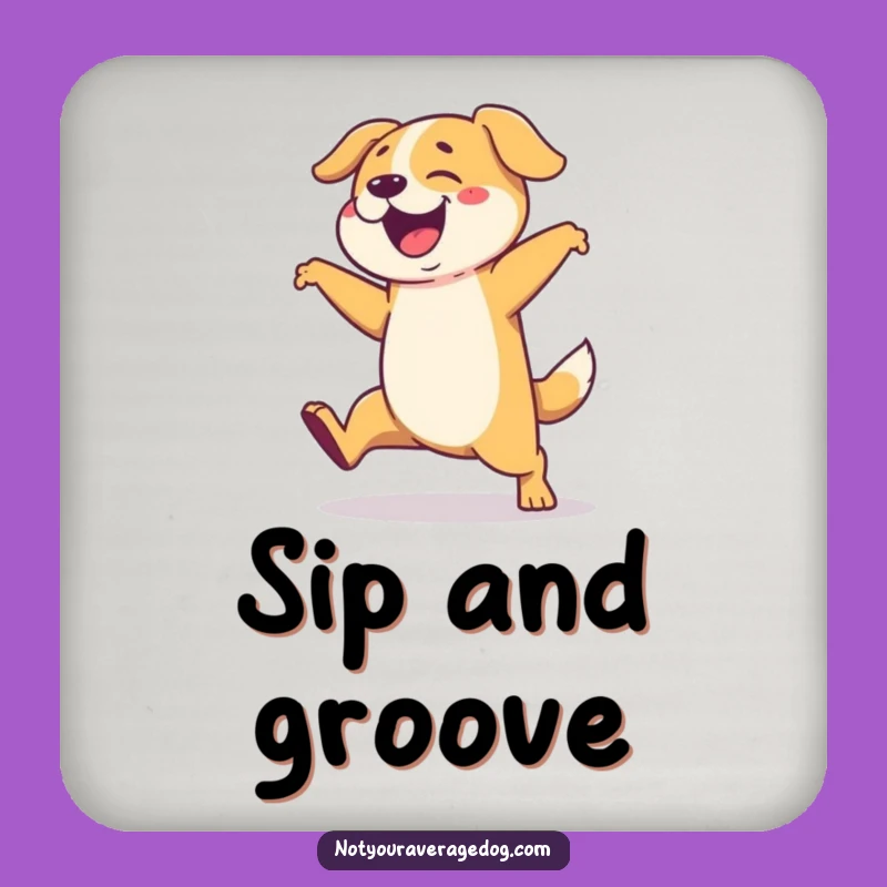 Funny Coaster Set: Dog's Clumsy Dance, Perfect Funny Gift
