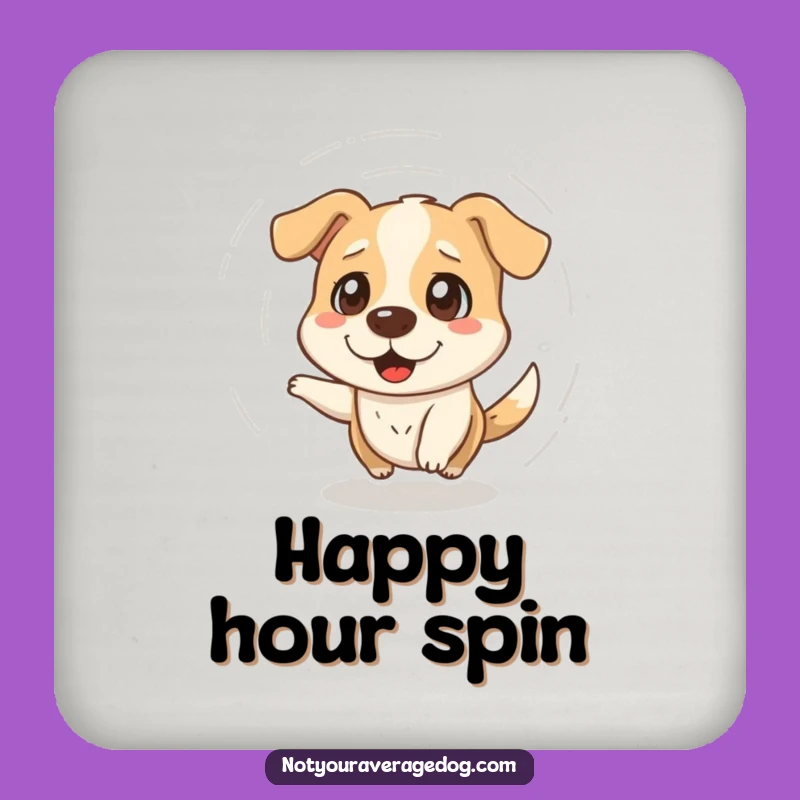 Funny Dazed Dog Spinning Coaster Set - Protect Surfaces with Playful Confusion