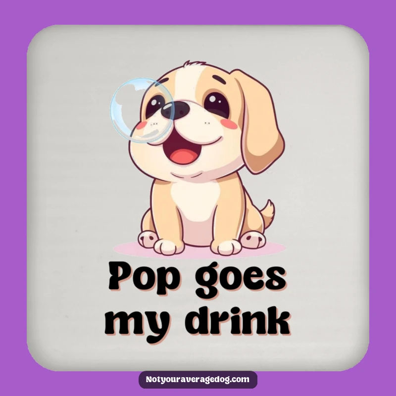 Funny Dog Catching Bubble Coaster Set - Protect Surfaces with Whimsy