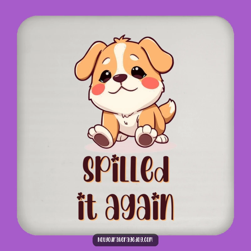 Funny Tripping Dog Coaster Set - Comical Decor, Small Fun Gift