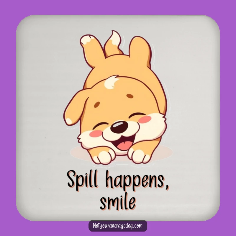 Joyful Dog Tumble Coaster: Funny Drink Accessory, a Gift of Cheerful Protection