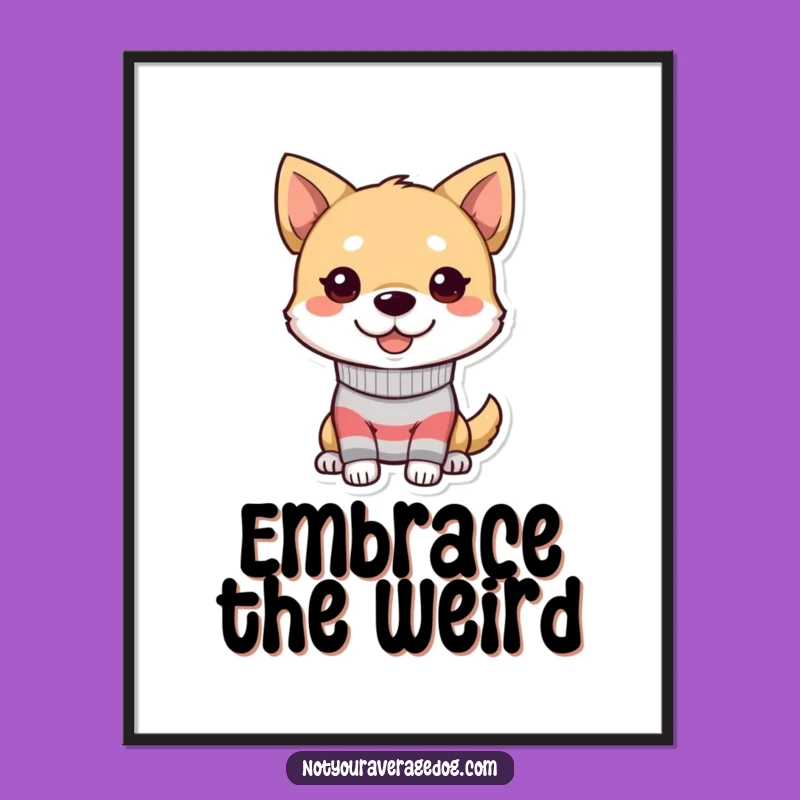 Funny Dog Sock Poster - Mismatched Grin Wall Art, Quirky Decor Gift