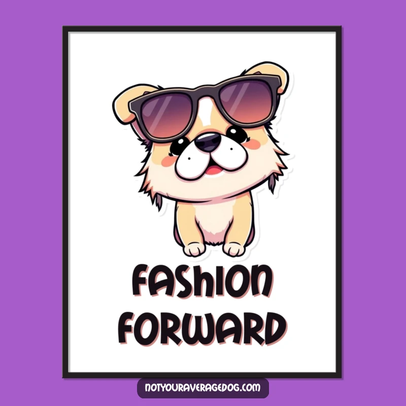 Funny Dog Sunglasses Fail Poster: Wall Art for Dog Lovers Gift