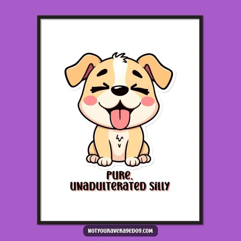 Funny Silly Dog Tongue Out Poster: Hilarious Art for Dog Lovers
