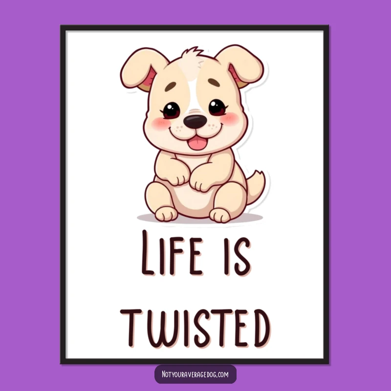 Funny Pretzel Dog Poster: Hilarious Canine Art for Your Home