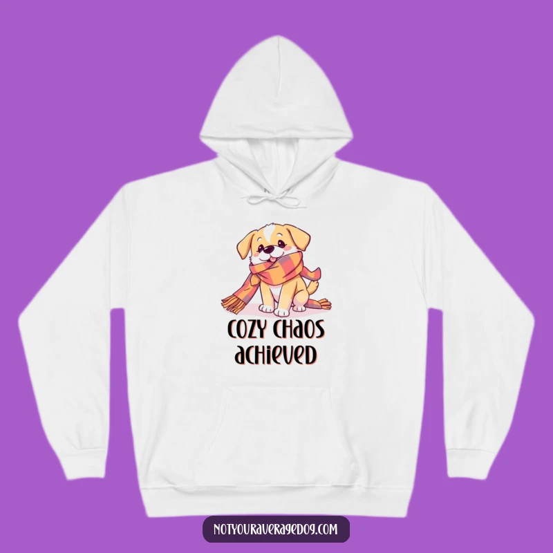 Funny Dog Scarf Tangle Hoodie - Cozy Playful Pup Gift