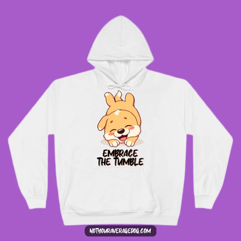 Joyful Dog Tumble Hoodie: Cozy Graphic Wear, a Perfectly Funny Gift