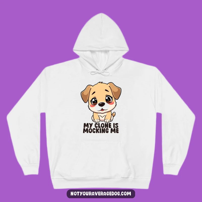Funny Bewildered Dog Hoodie: Cozy Up with Hilarious Reflection Art