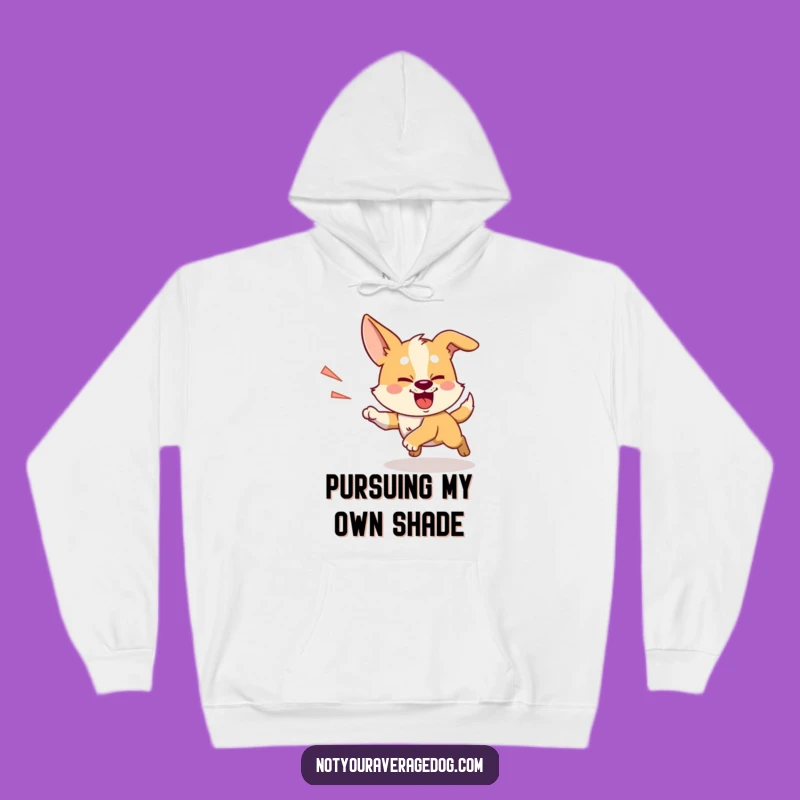 Funny Chasing Shadow Dog Hoodie: Cozy Focus & Silly Pursuit, Gift