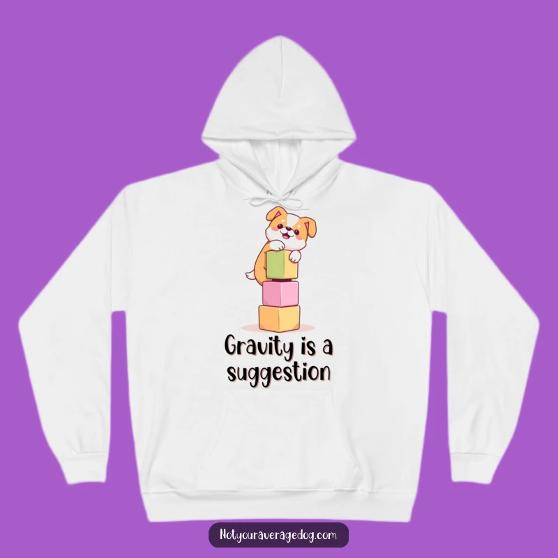 Funny Dog Balancing Cubes Hoodie: Cozy Humor for Dog Lovers