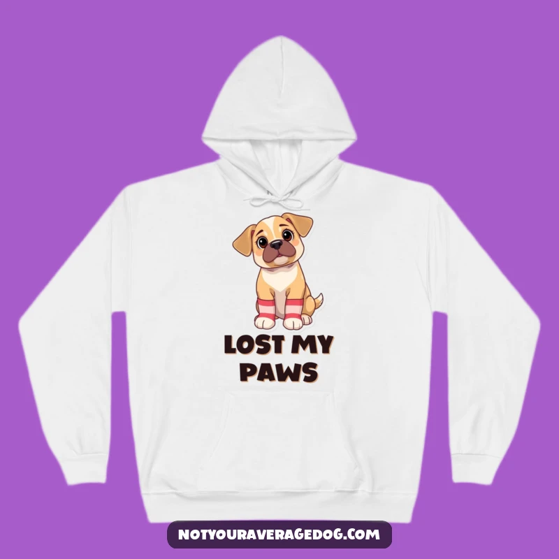 Funny Puppy Sock Hoodie: Cozy Bewilderment, Mismatched Comfort, Ideal Funny Gift