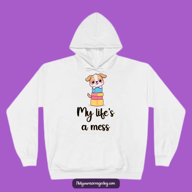 Funny Balancing Dog Hoodie - Cozy Block Stacking Comfort Gift