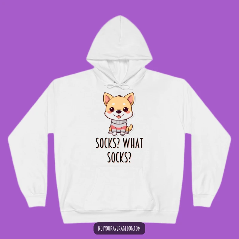 Funny Dog Sock Hoodie - Cozy Mismatched Grin Sweatshirt, Warm Gift