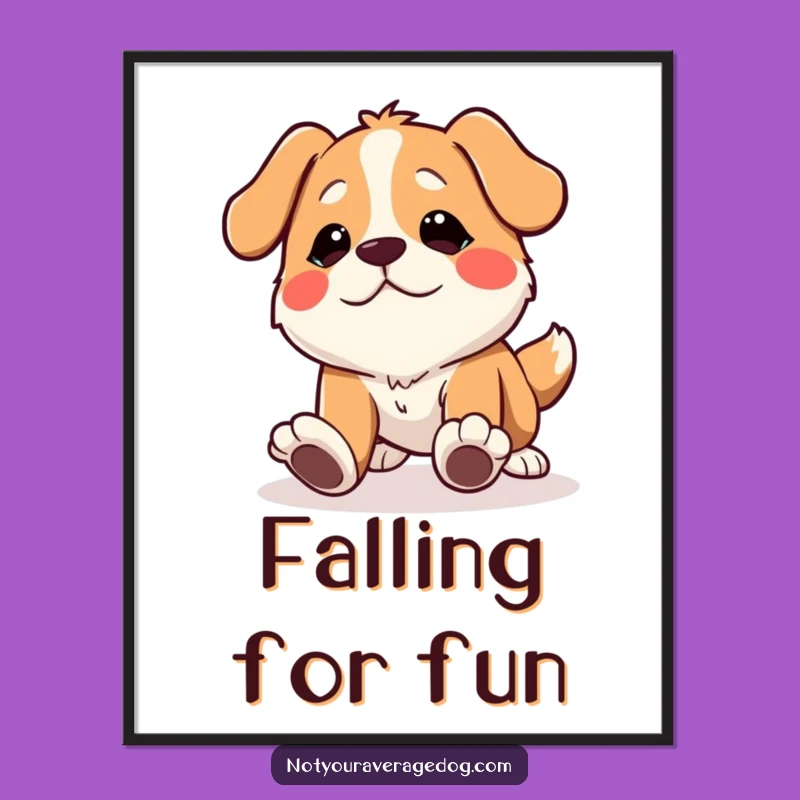 Free Printable Wall Art: Tripping Dog Funny Comical Expression Downloadable Art Gift