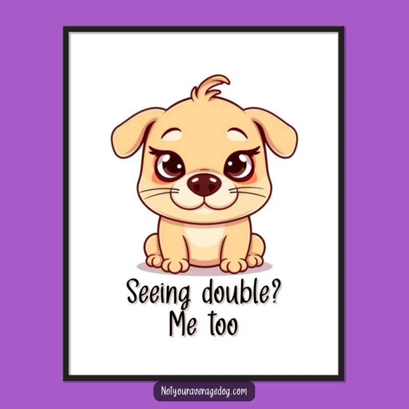 Free Printable Wall Art: Goofy Dog Cross-Eyed Funny Downloadable Art