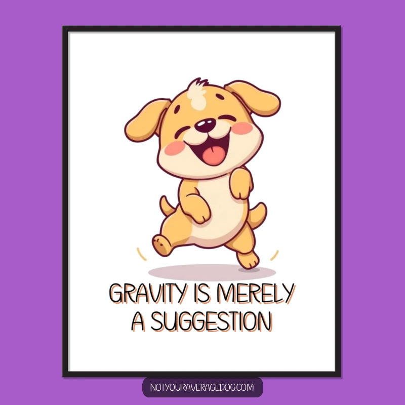 Funny Free Printable Wall Art: Jump Fail Dog, Comical Downloadable Decor!