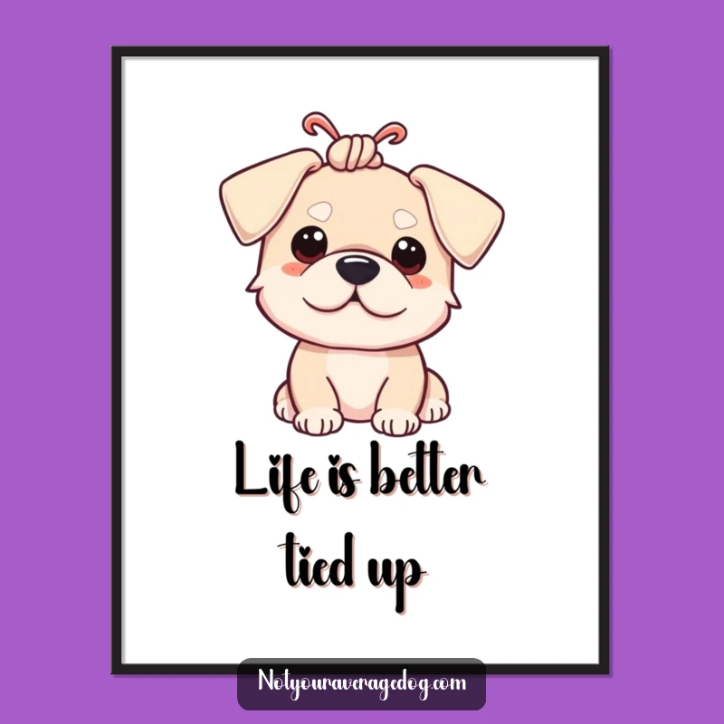 Funny Free Printable Wall Art: Knot-Eared Dog for Quirky Decor